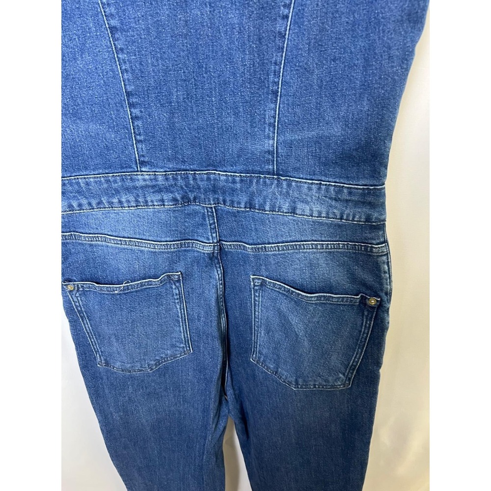 Pilcro Denim Jumpsuit 12 Blue Excellent Flare Leg Vest Top V-Neck - Picture 10 of 16